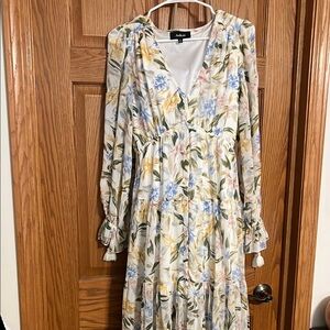 Aakaa Women's Floral Long Sleeve Dress - Multicolor